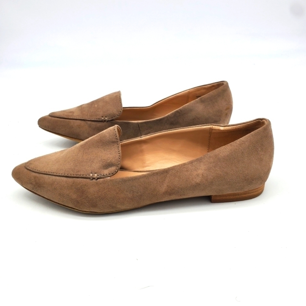 Kelly & Katie Cigola Tan Faux Suede Pointed Toe Flat Shoes Women 7